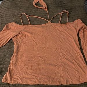 Pink shirt with choker